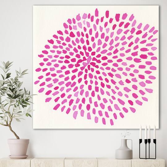 Designart - Pink Burst - Mid-Century Modern Canvas Wall Art